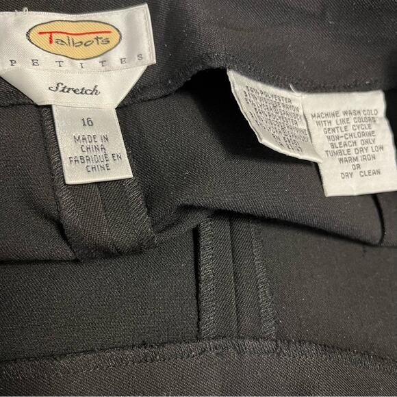 Talbots Petites Black Dress Pants 16 Stretch Scuba Fabric Side Zip Career Office - Picture 6 of 6
